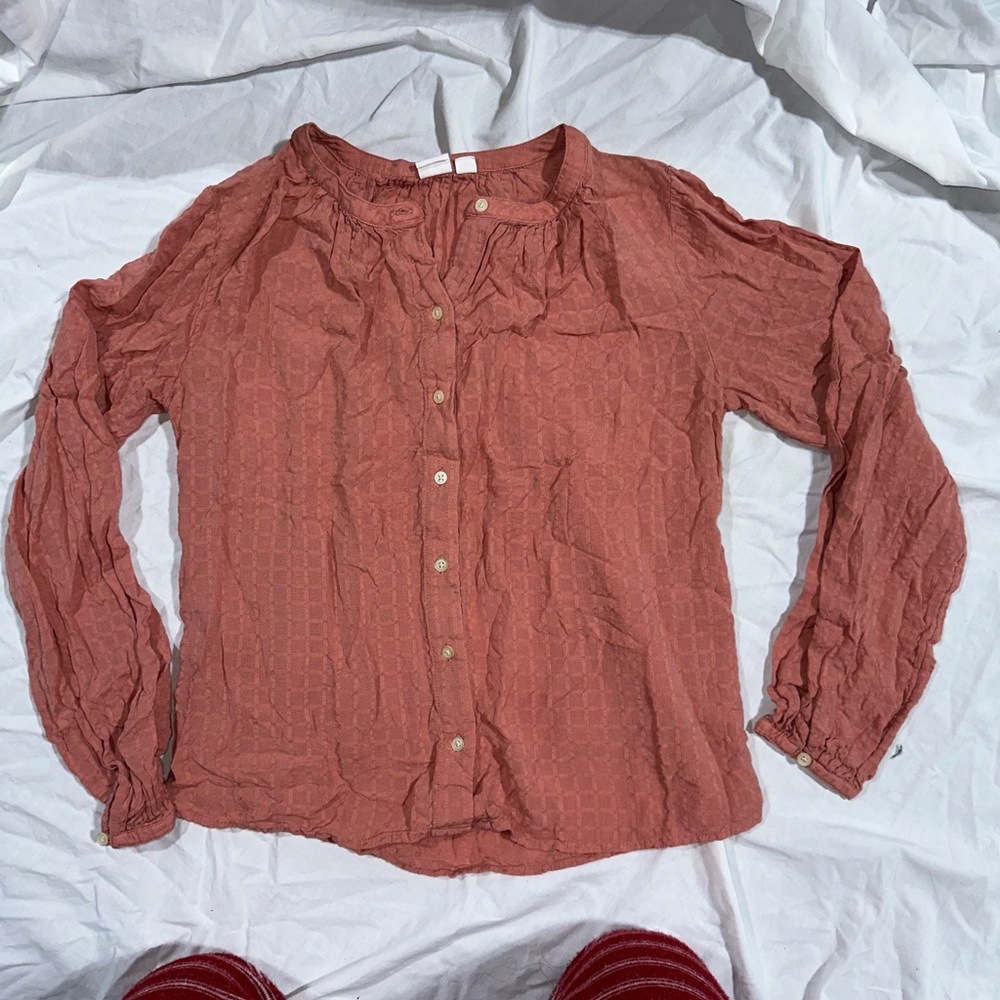GAP Terracotta Button-Up Blouse